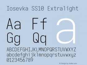 Iosevka SS10 Extralight Version 5.0.8 Font Sample