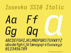 Iosevka SS10 Italic Version 5.0.8 Font Sample