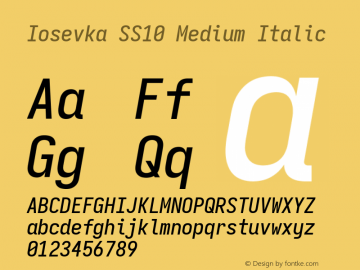Iosevka SS10 Medium Italic Version 5.0.8图片样张