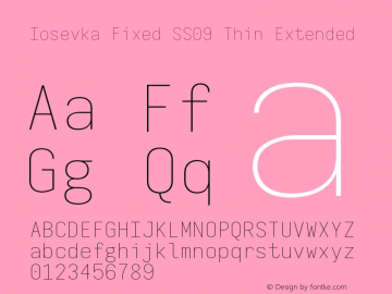 Iosevka Fixed SS09 Thin Extended Version 5.0.8图片样张