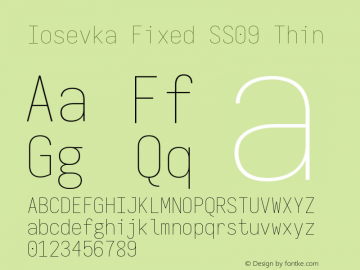 Iosevka Fixed SS09 Thin Version 5.0.8图片样张