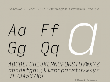 Iosevka Fixed SS09 Extralight Extended Italic Version 5.0.8图片样张
