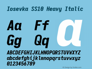 Iosevka SS10 Heavy Italic Version 5.0.8 Font Sample