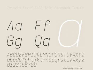 Iosevka Fixed SS09 Thin Extended Italic Version 5.0.8图片样张