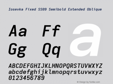 Iosevka Fixed SS09 Semibold Extended Oblique Version 5.0.8图片样张