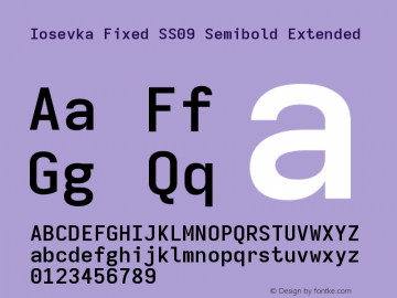 Iosevka Fixed SS09 Semibold Extended Version 5.0.8图片样张