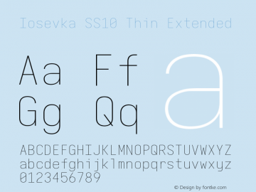 Iosevka SS10 Thin Extended Version 5.0.8图片样张
