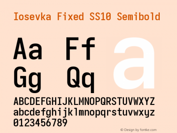 Iosevka Fixed SS10 Semibold Version 5.0.8 Font Sample