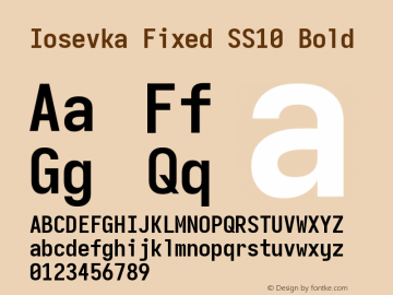 Iosevka Fixed SS10 Bold Version 5.0.8 Font Sample