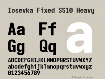 Iosevka Fixed SS10 Heavy Version 5.0.8 Font Sample