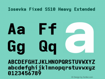 Iosevka Fixed SS10 Heavy Extended Version 5.0.8 Font Sample