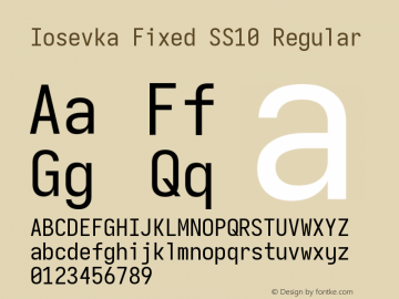 Iosevka Fixed SS10 Version 5.0.8 Font Sample