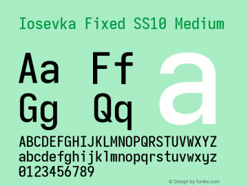 Iosevka Fixed SS10 Medium Version 5.0.8 Font Sample