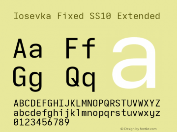Iosevka Fixed SS10 Extended Version 5.0.8 Font Sample