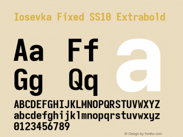 Iosevka Fixed SS10 Extrabold Version 5.0.8 Font Sample