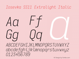 Iosevka SS11 Extralight Italic Version 5.0.8图片样张