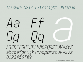 Iosevka SS12 Extralight Oblique Version 5.0.8图片样张