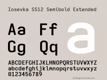 Iosevka SS12 Semibold Extended Version 5.0.8 Font Sample