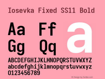 Iosevka Fixed SS11 Bold Version 5.0.8 Font Sample