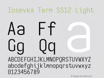 Iosevka Term SS12 Light Version 5.0.8 Font Sample