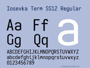 Iosevka Term SS12 Version 5.0.8 Font Sample