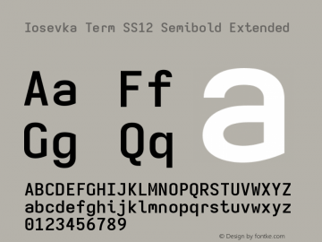 Iosevka Term SS12 Semibold Extended Version 5.0.8 Font Sample