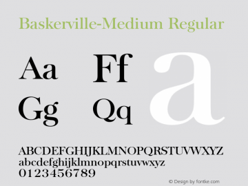 Baskerville-Medium Regular 001.001 Font Sample