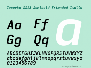 Iosevka SS13 Semibold Extended Italic Version 5.0.8图片样张