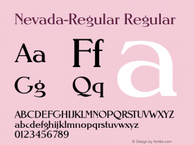 Nevada-Regular Regular B & P Graphics Ltd.:28.6.1993 Font Sample