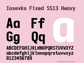 Iosevka Fixed SS13 Heavy Version 5.0.8 Font Sample
