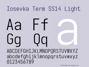 Iosevka Term SS14 Light Version 5.0.8图片样张