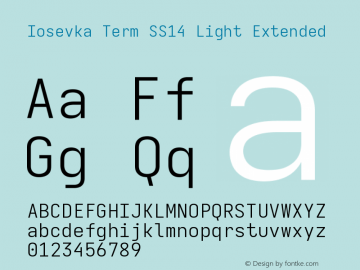 Iosevka Term SS14 Light Extended Version 5.0.8图片样张