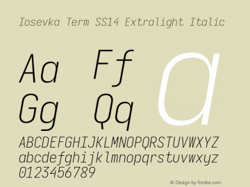 Iosevka Term SS14 Extralight Italic Version 5.0.8图片样张