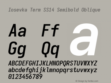 Iosevka Term SS14 Semibold Oblique Version 5.0.8图片样张