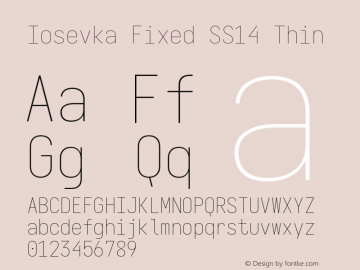 Iosevka Fixed SS14 Thin Version 5.0.8 Font Sample