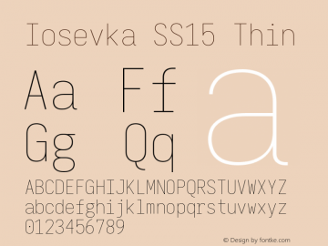 Iosevka SS15 Thin Version 5.0.8 Font Sample