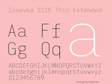 Iosevka SS15 Thin Extended Version 5.0.8 Font Sample