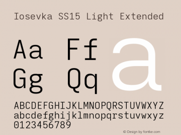 Iosevka SS15 Light Extended Version 5.0.8 Font Sample
