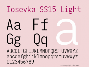 Iosevka SS15 Light Version 5.0.8 Font Sample