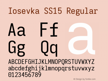 Iosevka SS15 Version 5.0.8 Font Sample