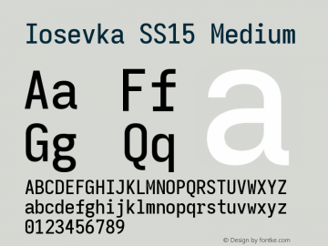 Iosevka SS15 Medium Version 5.0.8 Font Sample