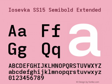 Iosevka SS15 Semibold Extended Version 5.0.8 Font Sample