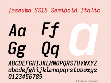 Iosevka SS15 Semibold Italic Version 5.0.8 Font Sample