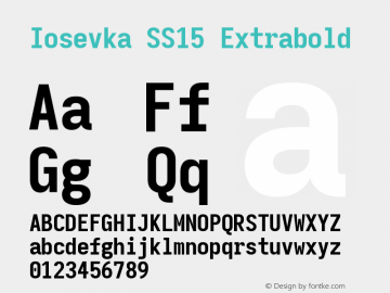 Iosevka SS15 Extrabold Version 5.0.8 Font Sample