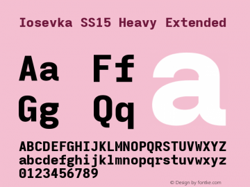 Iosevka SS15 Heavy Extended Version 5.0.8 Font Sample