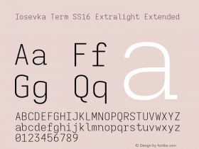 Iosevka Term SS16 Extralight Extended Version 5.0.8 Font Sample