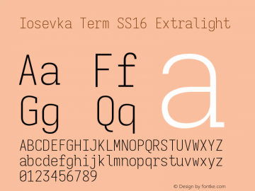 Iosevka Term SS16 Extralight Version 5.0.8图片样张