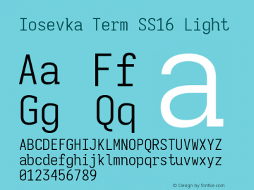 Iosevka Term SS16 Light Version 5.0.8图片样张