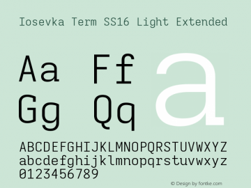 Iosevka Term SS16 Light Extended Version 5.0.8图片样张