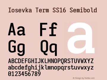 Iosevka Term SS16 Semibold Version 5.0.8图片样张